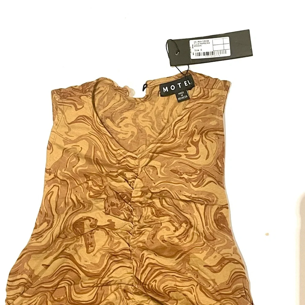 Princess Polly Motel Rocks Aeliran Brown Marble Body-Con Dress